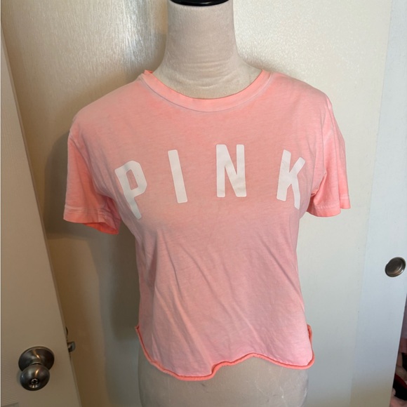 PINK Victoria's Secret Tops - PINK Victoria's Secret  orange crop Tee